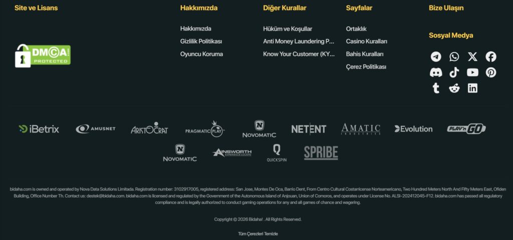 bidaha lisans bilgileri